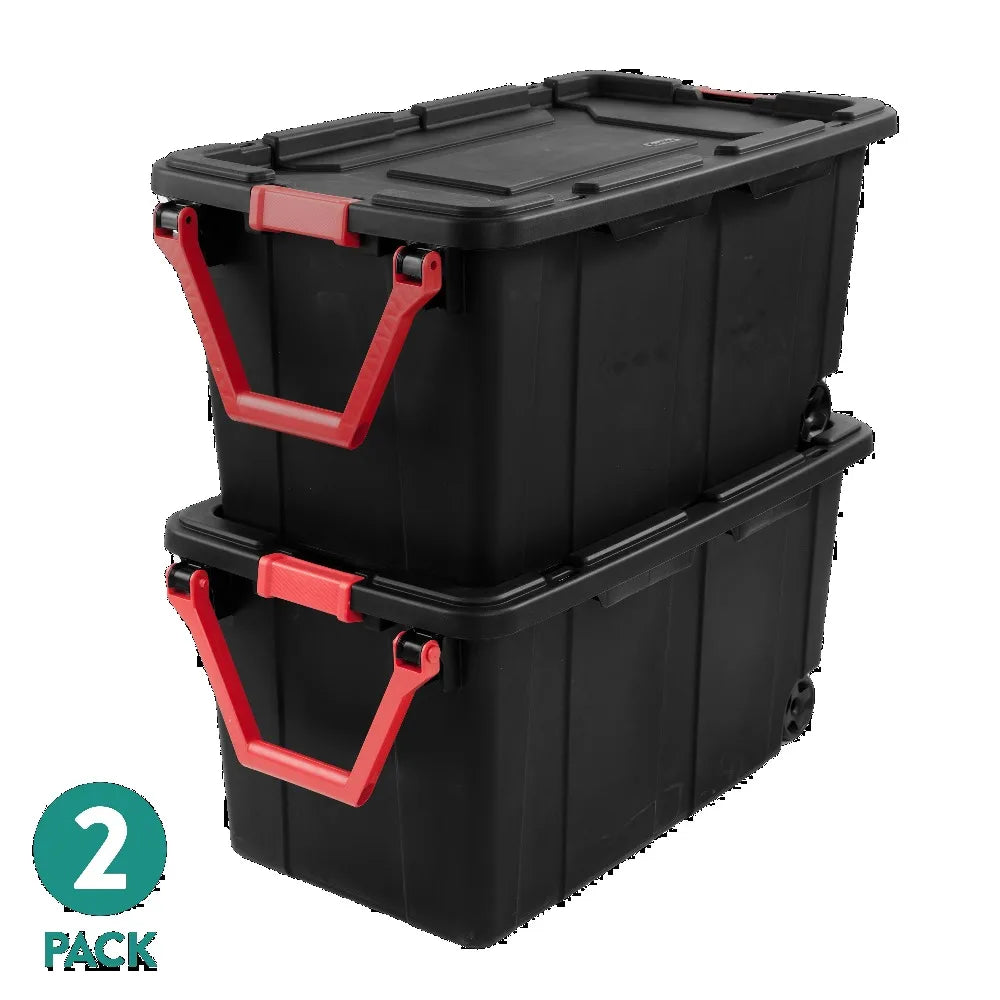 Sterilite Extra Large Storage Bin , 40 Gallon with Wheels , Pack of 2