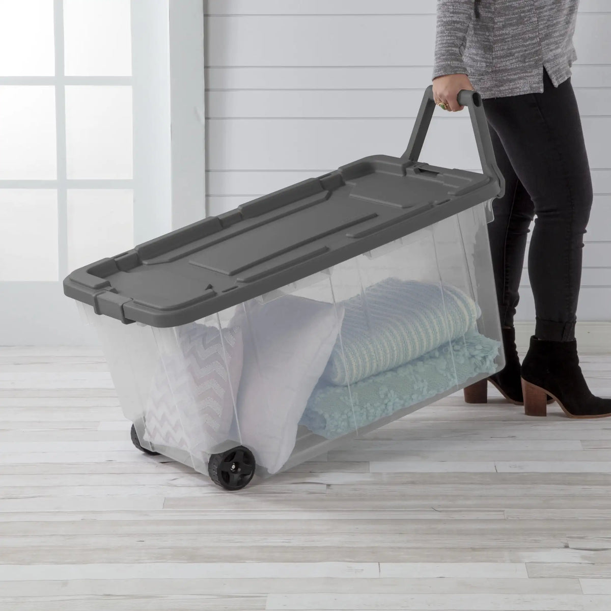 Sterilite Extra Large Storage Bin , 40 Gallon with Wheels , Pack of 2