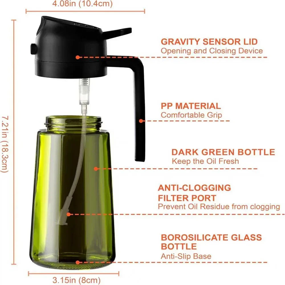 2-in1 Glass Oil Dispenser & Sprayer