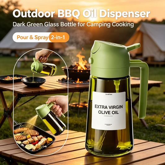 2-in1 Glass Oil Dispenser & Sprayer
