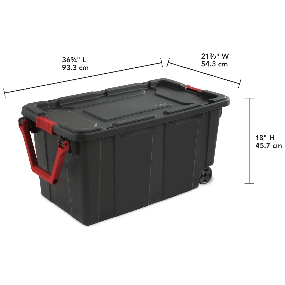 Sterilite Extra Large Storage Bin , 40 Gallon with Wheels , Pack of 2