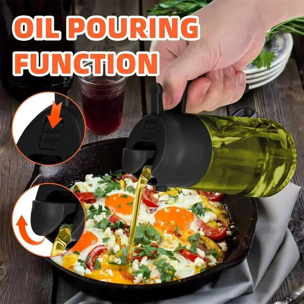 2-in1 Glass Oil Dispenser & Sprayer