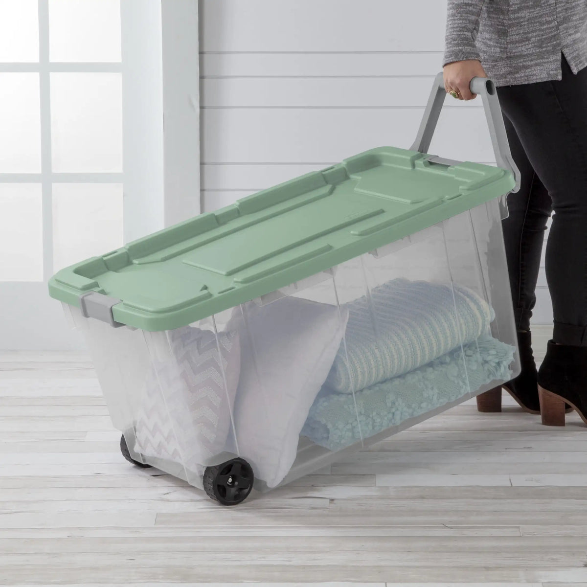 Sterilite Extra Large Storage Bin , 40 Gallon with Wheels , Pack of 2