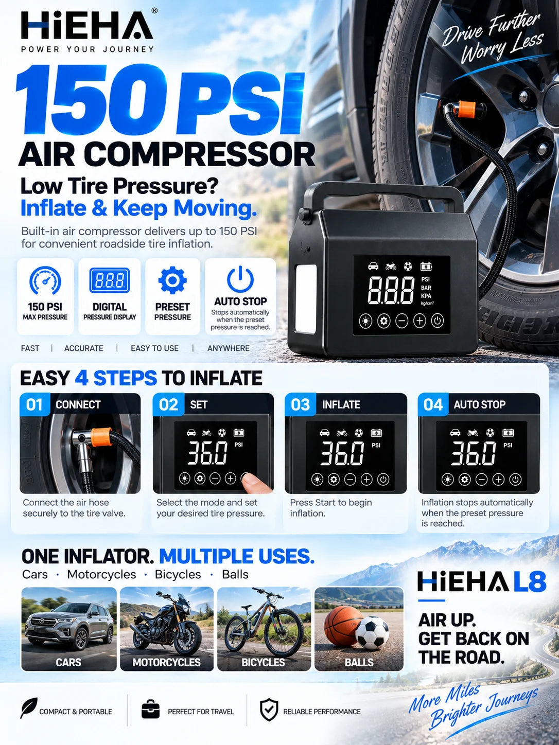 Jump Starter 4000A Portable Car Battery