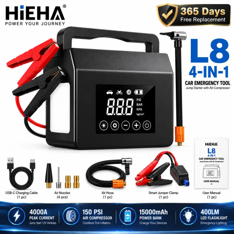 Jump Starter 4000A Portable Car Battery