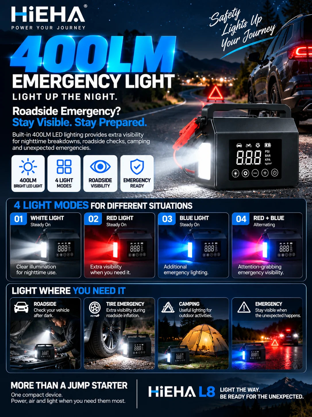 Jump Starter 4000A Portable Car Battery