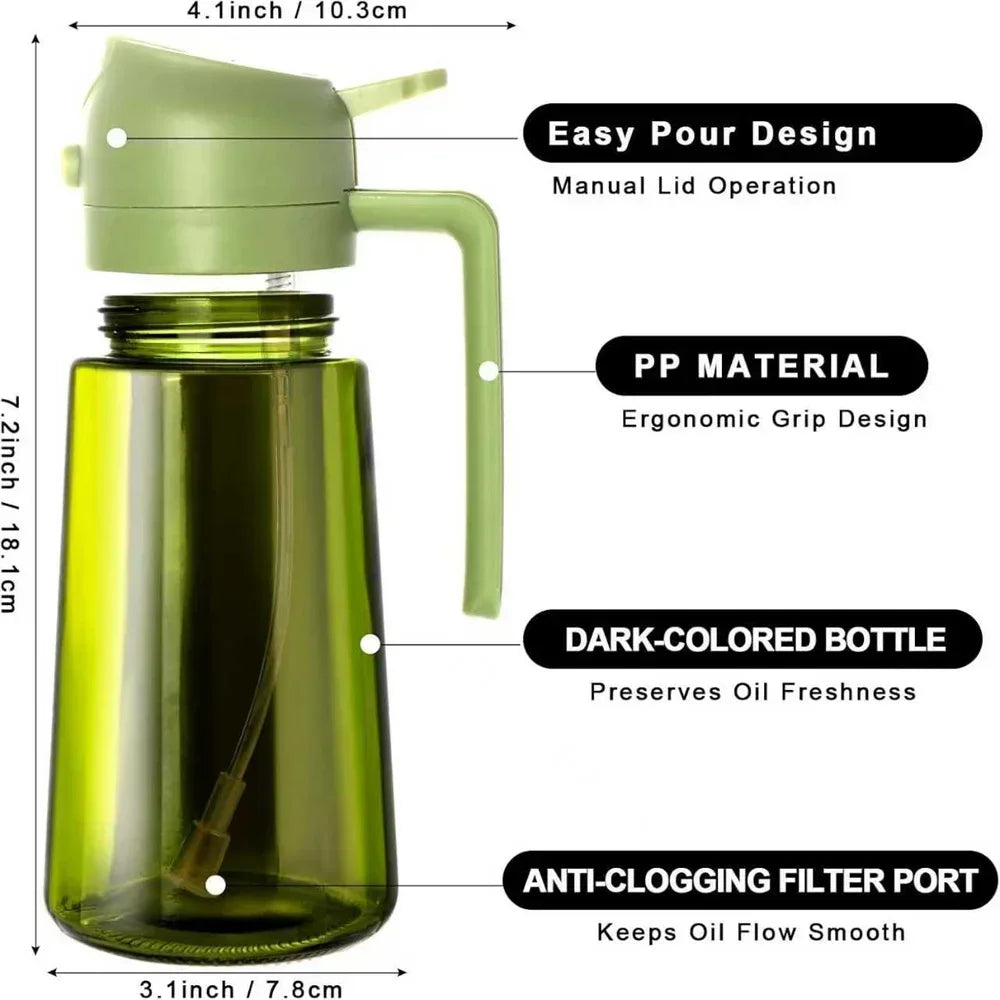 2-in1 Glass Oil Dispenser & Sprayer