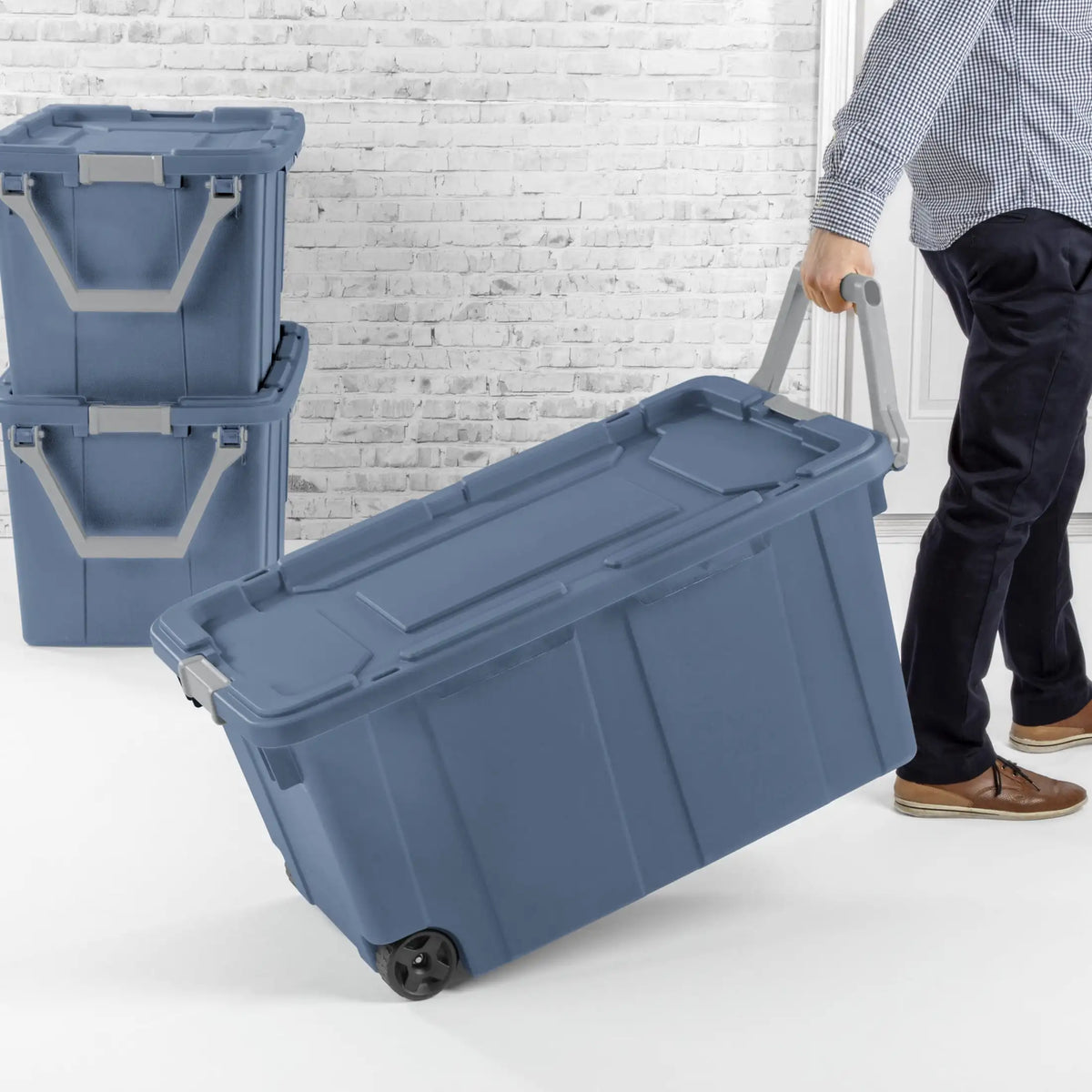 Sterilite Extra Large Storage Bin , 40 Gallon with Wheels , Pack of 2